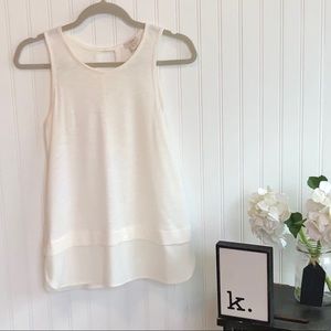 J Crew Cream/Ivory Layered Look Tank XS